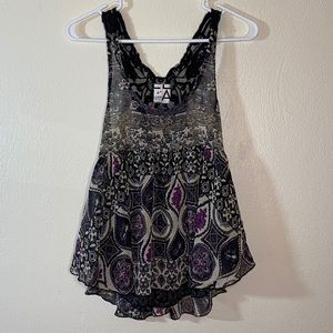 Living doll small tank top, black lace around top